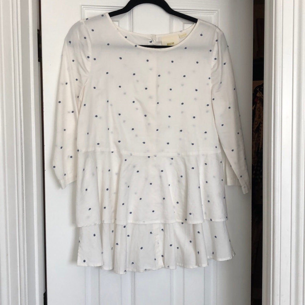 Anthropologie embroidered dot peplum